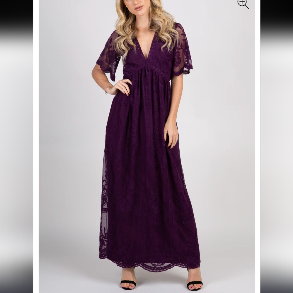 Pinkblush Purple Lace Maxi Dress